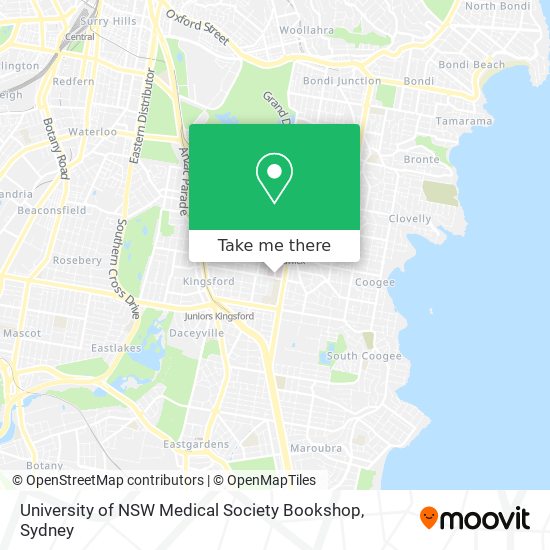 University of NSW Medical Society Bookshop map