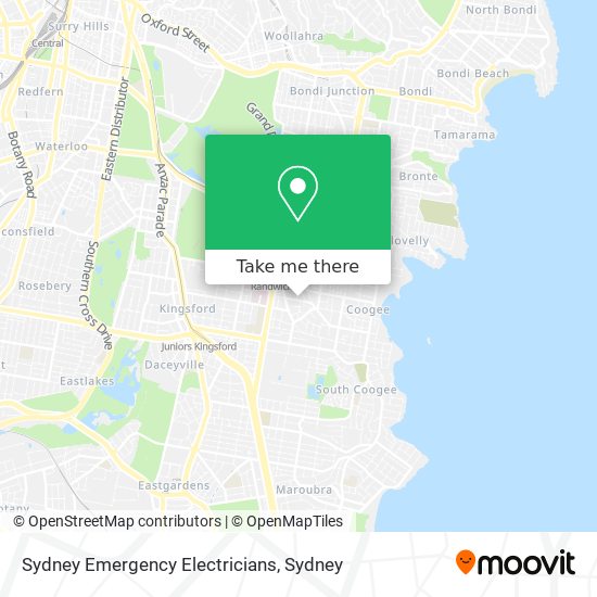 Sydney Emergency Electricians map