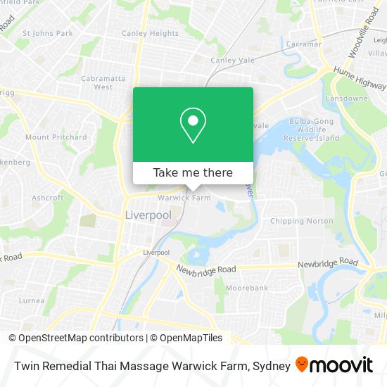 Mapa Twin Remedial Thai Massage Warwick Farm