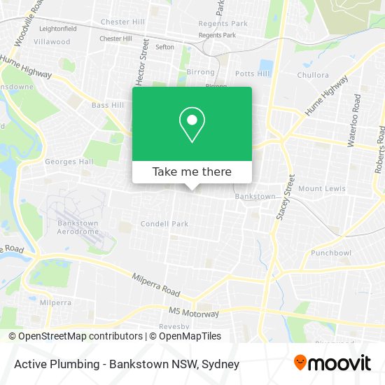 Mapa Active Plumbing - Bankstown NSW