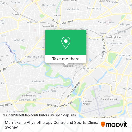 Mapa Marrickville Physiotherapy Centre and Sports Clinic