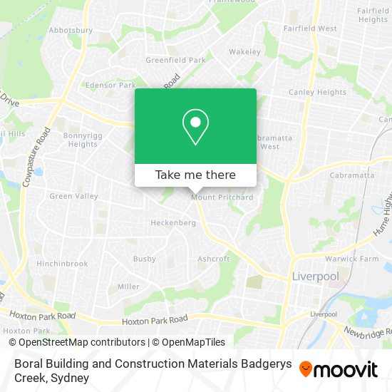 Boral Building and Construction Materials Badgerys Creek map