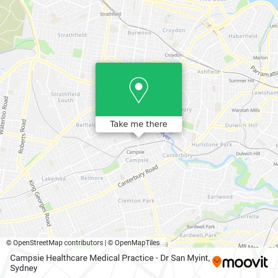 Campsie Healthcare Medical Practice - Dr San Myint map