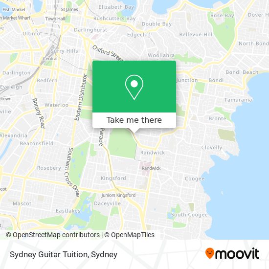 Mapa Sydney Guitar Tuition