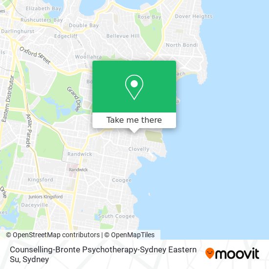 Counselling-Bronte Psychotherapy-Sydney Eastern Su map