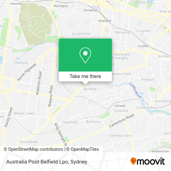 Australia Post-Belfield Lpo map