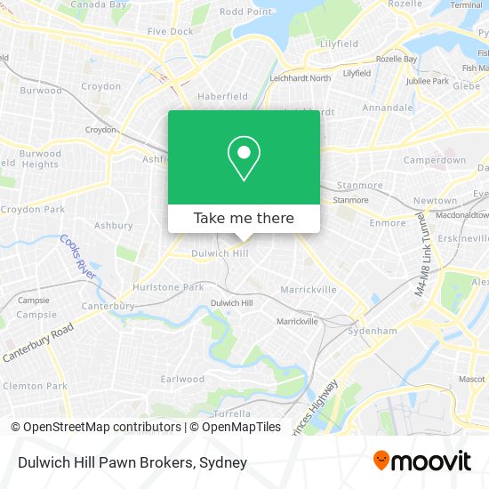 Mapa Dulwich Hill Pawn Brokers