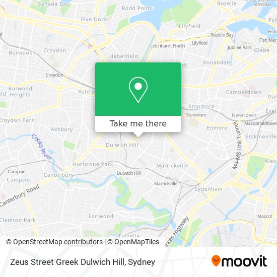 Zeus Street Greek Dulwich Hill map