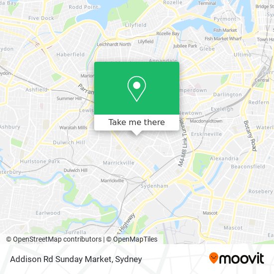 Addison Rd Sunday Market map
