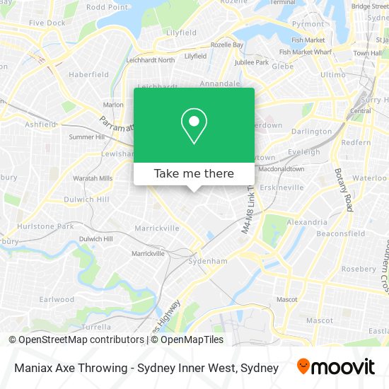 Maniax Axe Throwing - Sydney Inner West map