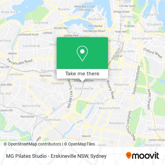 Mapa MG Pilates Studio - Erskineville NSW