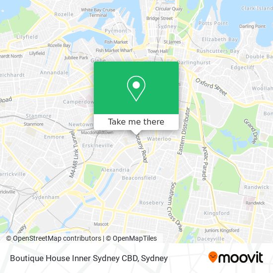 Boutique House Inner Sydney CBD map