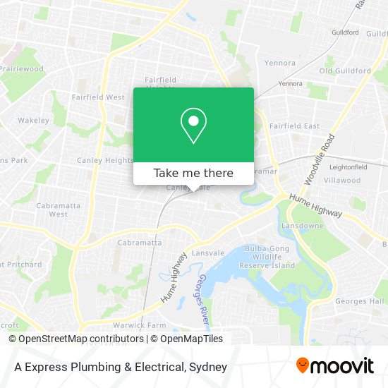 A Express Plumbing & Electrical map