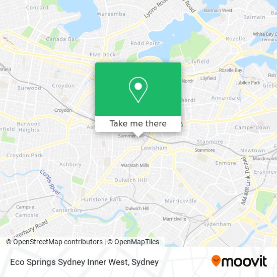 Mapa Eco Springs Sydney Inner West