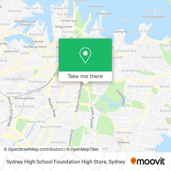 Mapa Sydney High School Foundation High Store