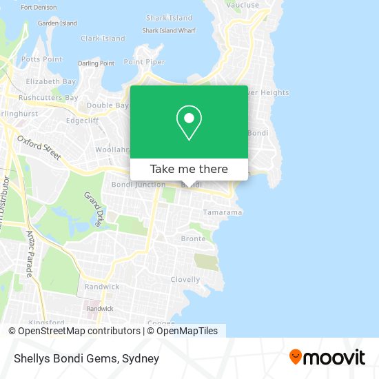 Mapa Shellys Bondi Gems