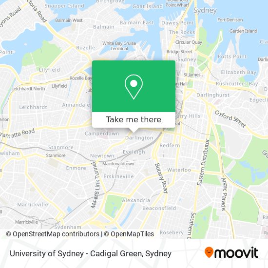 Mapa University of Sydney - Cadigal Green