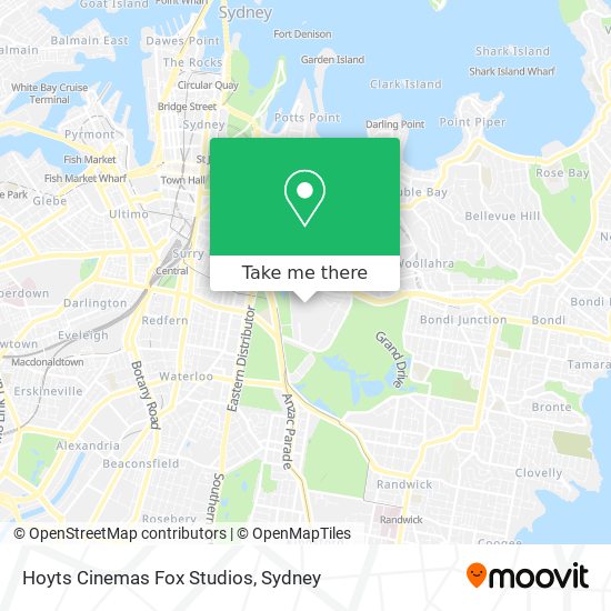 Mapa Hoyts Cinemas Fox Studios