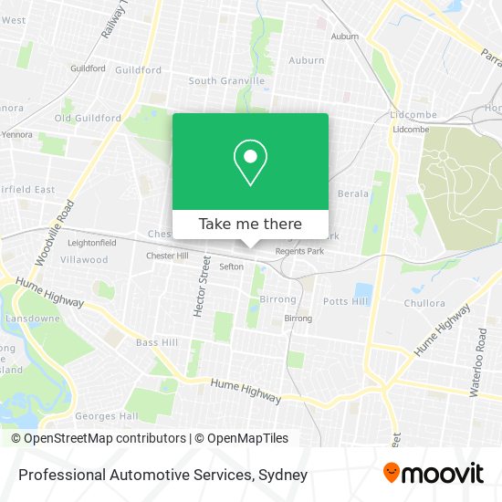 Professional Automotive Services map
