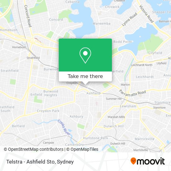 Mapa Telstra - Ashfield Sto