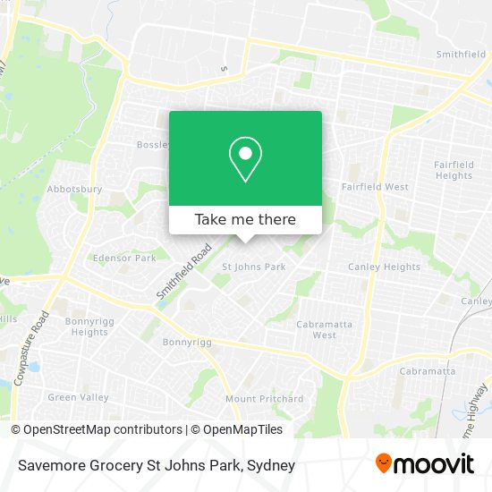 Mapa Savemore Grocery St Johns Park