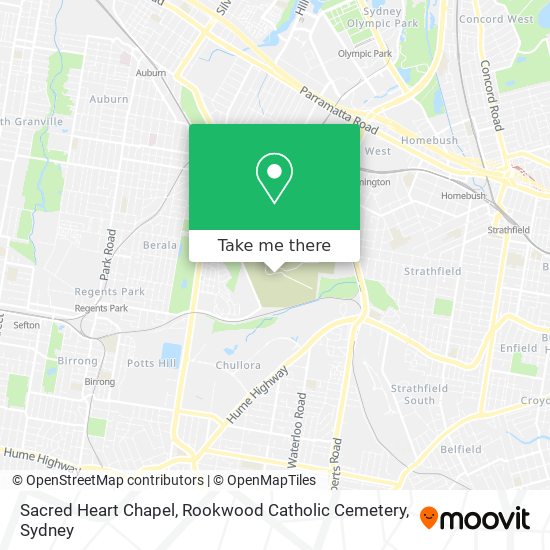 Sacred Heart Chapel, Rookwood Catholic Cemetery map