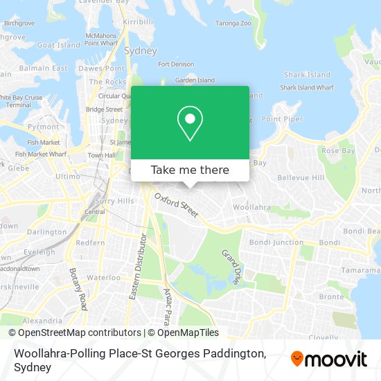 Woollahra-Polling Place-St Georges Paddington map