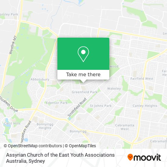 Mapa Assyrian Church of the East Youth Associations Australia