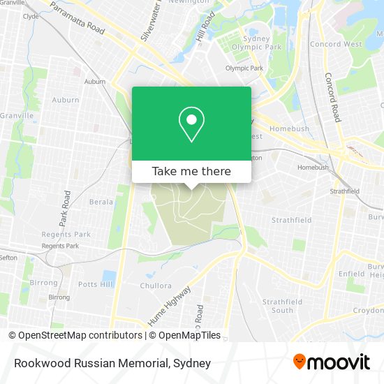 Rookwood Russian Memorial map