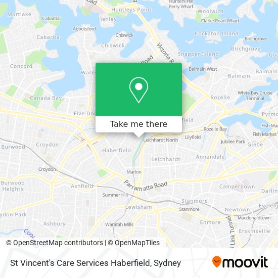 St Vincent's Care Services Haberfield map
