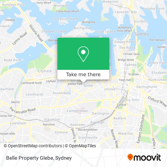 Mapa Belle Property Glebe