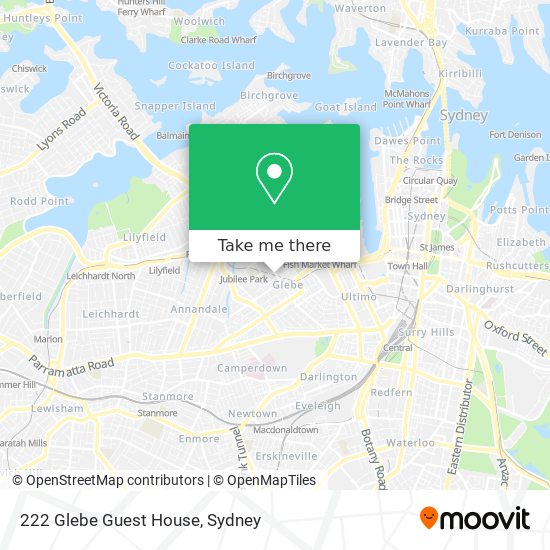 222 Glebe Guest House map