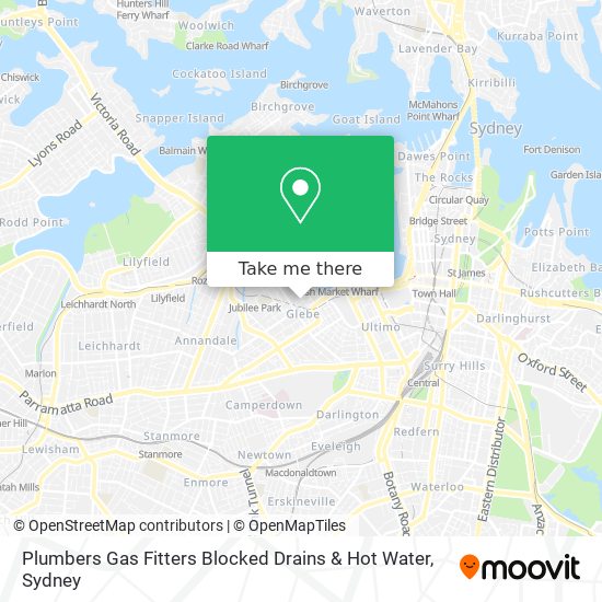 Plumbers Gas Fitters Blocked Drains & Hot Water map