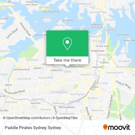 Mapa Paddle Pirates Sydney