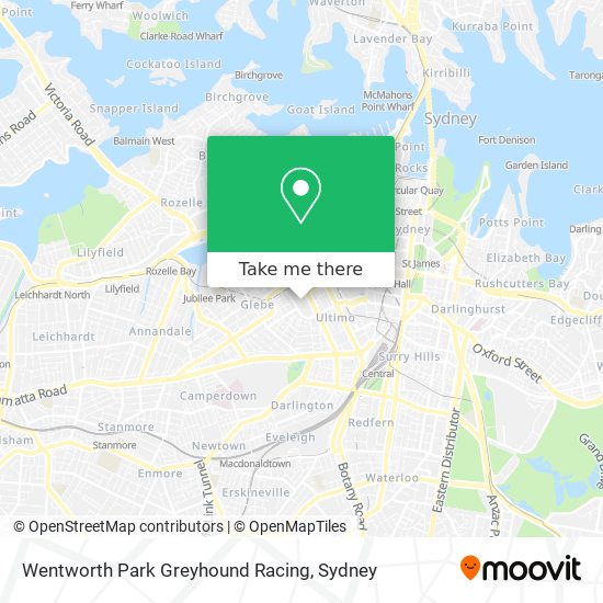 Wentworth Park Greyhound Racing map