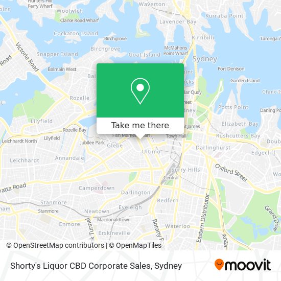 Mapa Shorty's Liquor CBD Corporate Sales