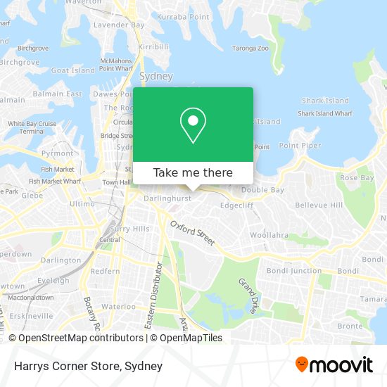 Mapa Harrys Corner Store