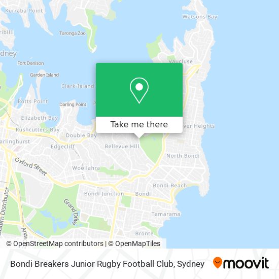 Bondi Breakers Junior Rugby Football Club map