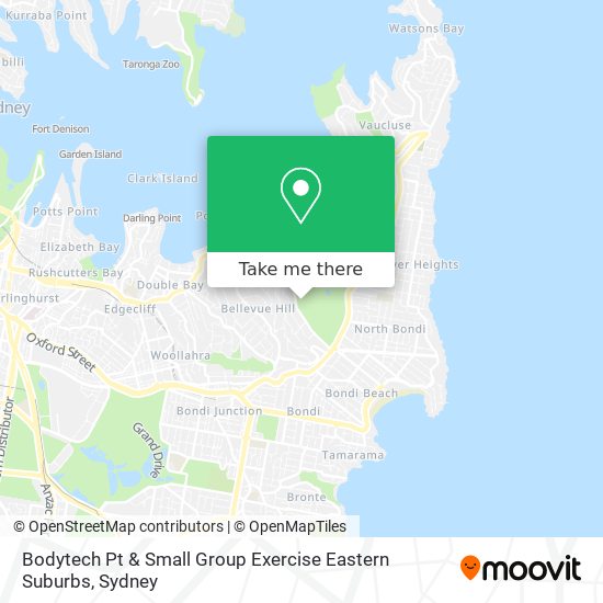 Mapa Bodytech Pt & Small Group Exercise Eastern Suburbs