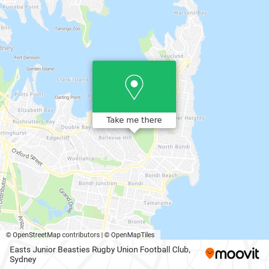 Easts Junior Beasties Rugby Union Football Club map