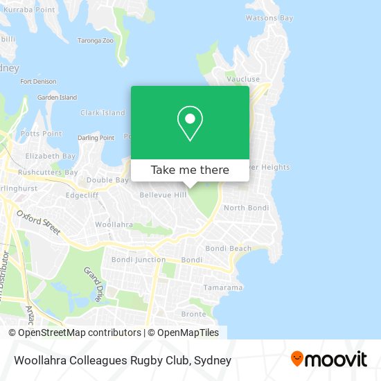 Woollahra Colleagues Rugby Club map