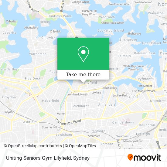 Uniting Seniors Gym Lilyfield map