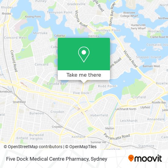 Mapa Five Dock Medical Centre Pharmacy