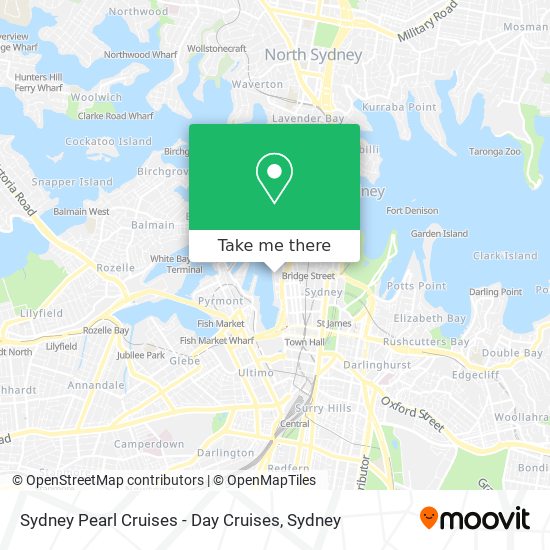 Mapa Sydney Pearl Cruises - Day Cruises