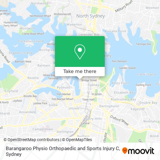 Barangaroo Physio Orthopaedic and Sports Injury C map