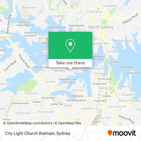 Mapa City Light Church Balmain