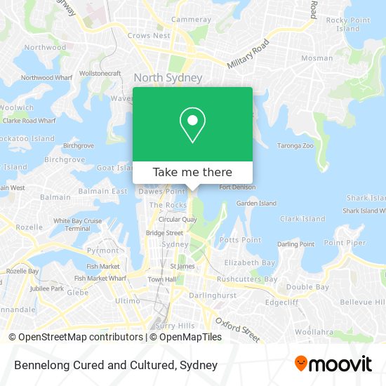 Bennelong Cured and Cultured map