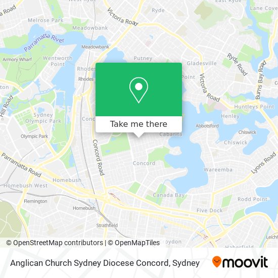 Anglican Church Sydney Diocese Concord map