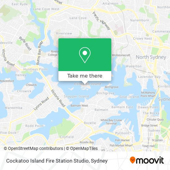 Cockatoo Island Fire Station Studio map
