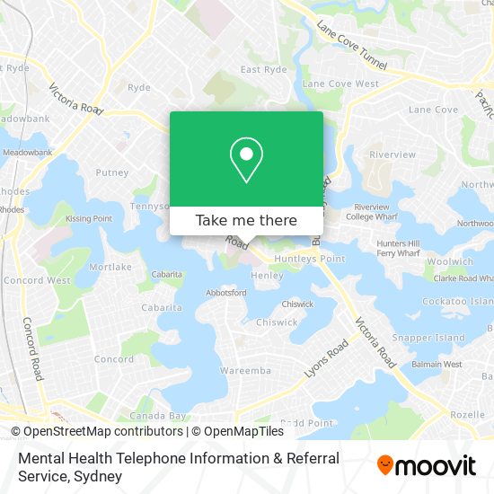 Mental Health Telephone Information & Referral Service map
